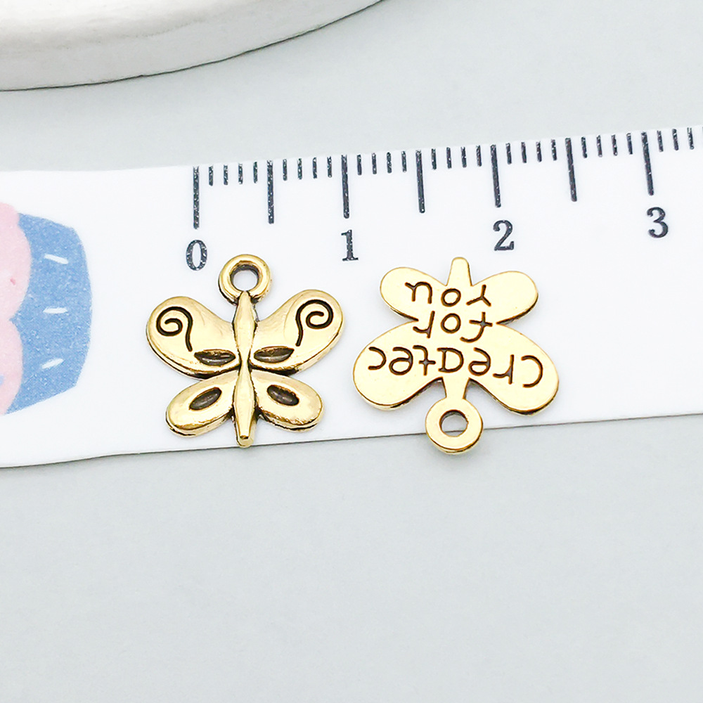 1 ancient gold butterfly 13*13mm-0.6g-20179