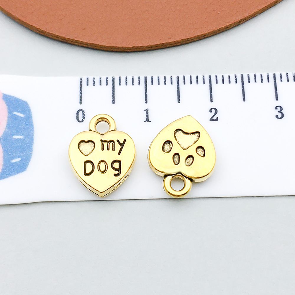 1 ancient gold heart-shaped letter 13*10mm-1.3g-20560