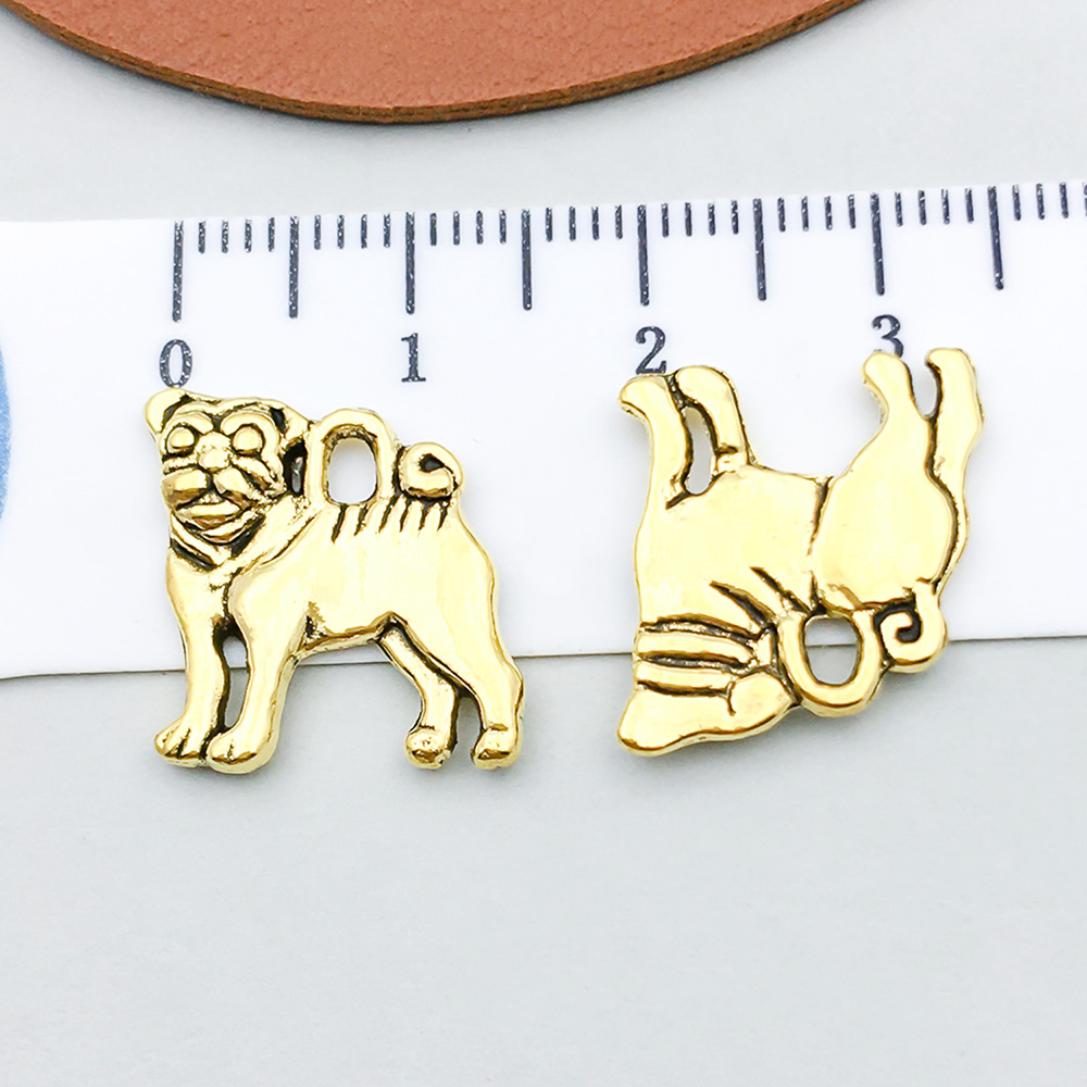 1 ancient gold pug 16*15mm-1.6g-20564