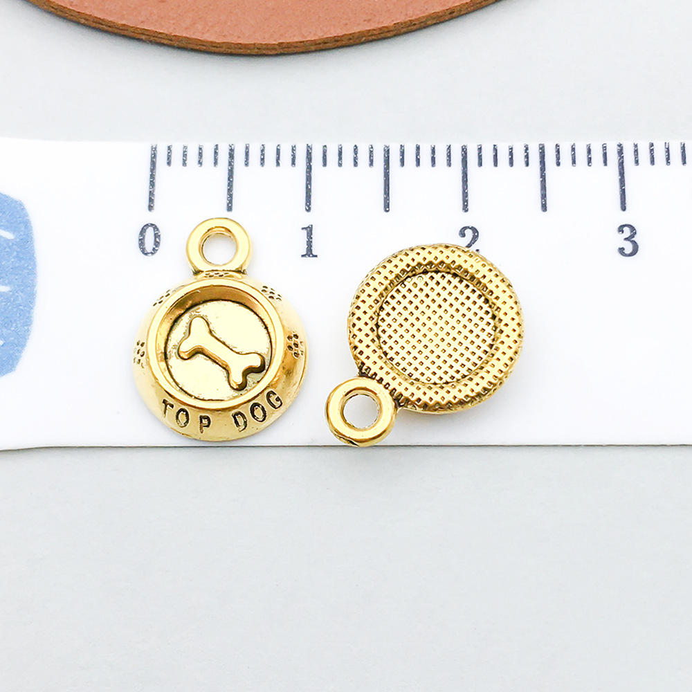 1 ancient gold bone dog bowl 14*11mm-1g-20565