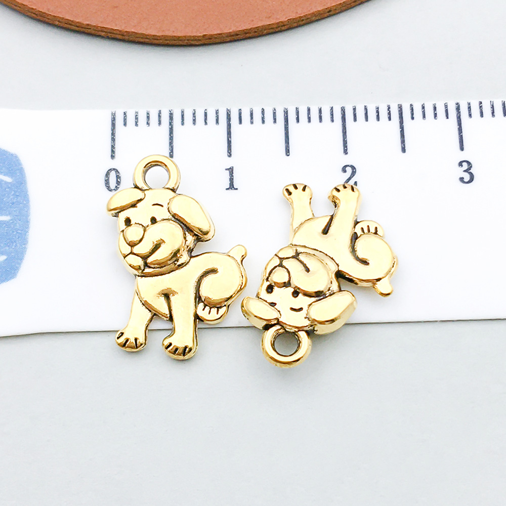 1 ancient gold smiley dog 17*11mm-1.2g-20566