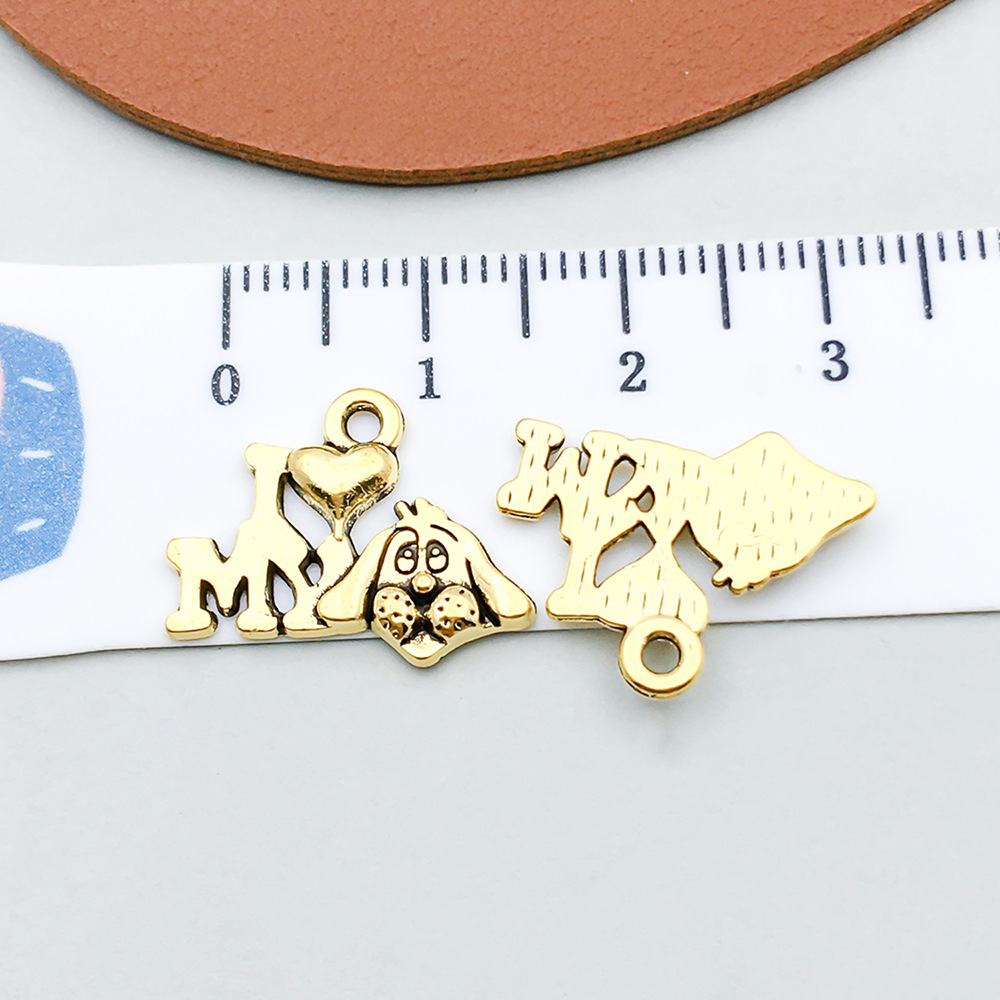 1 ancient gold letter 14*18mm-0.9g-20567