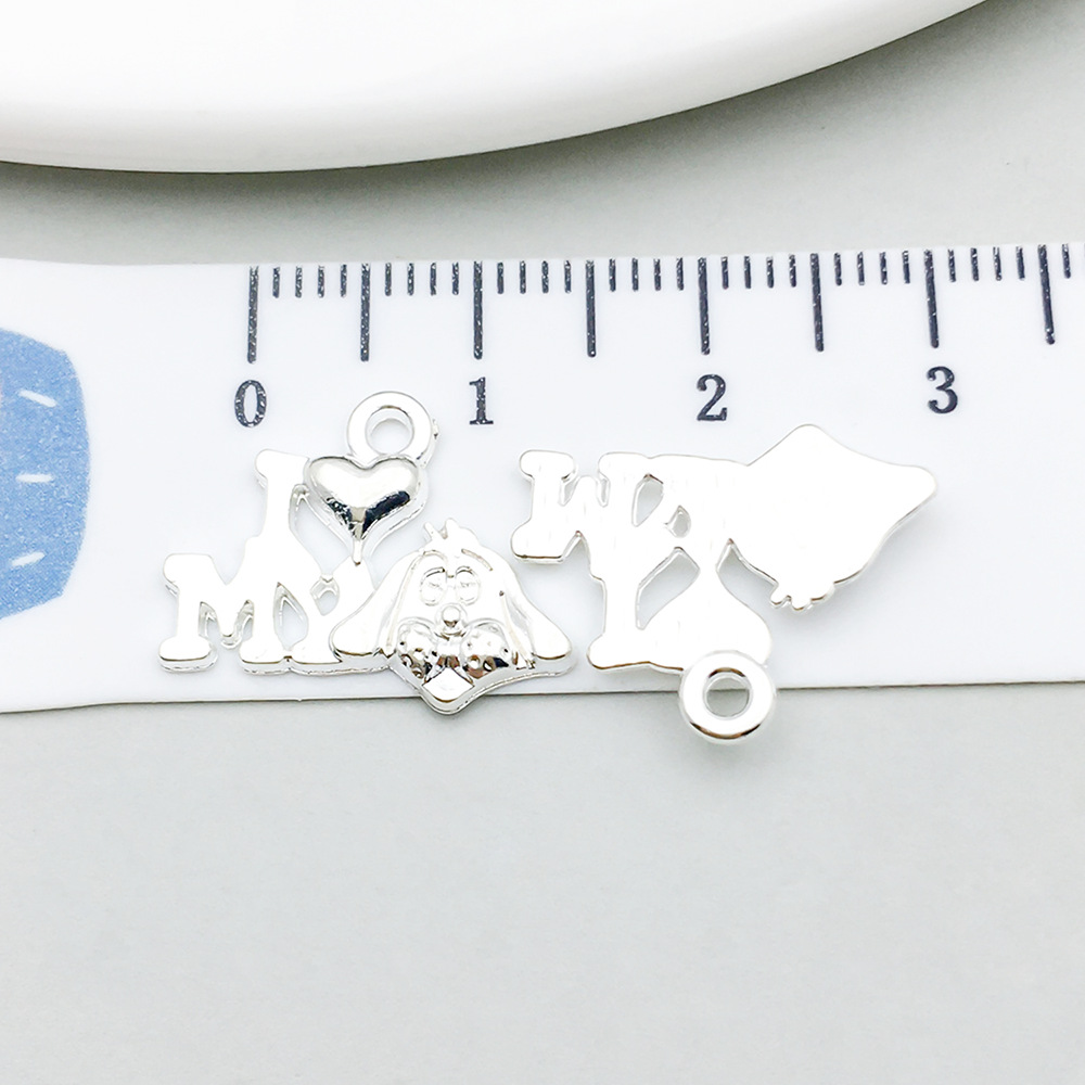 1 bright silver letter 14*18mm-0.9g-20550