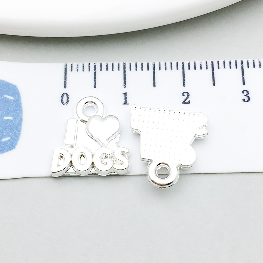 1 bright silver letter 13*13mm-1.3g-20551