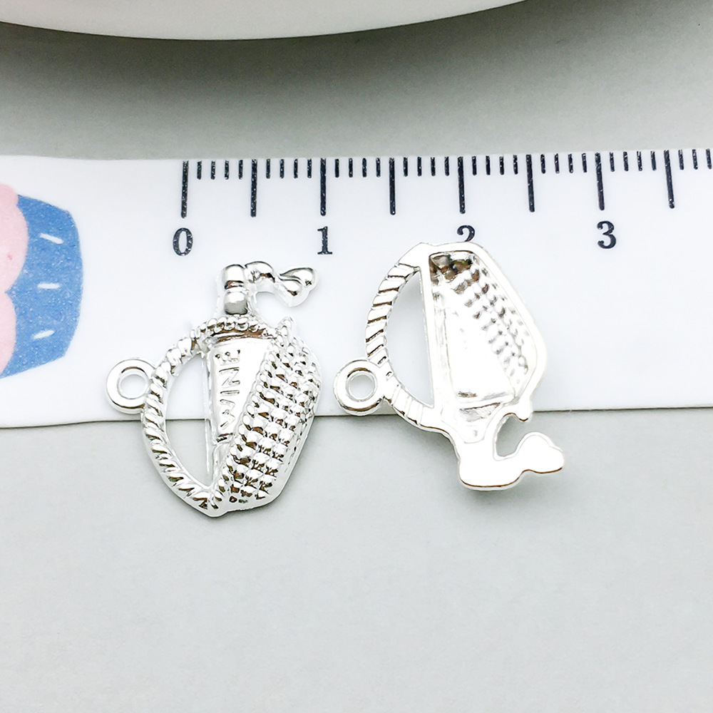 1 bright silver red wine basket 19*14mm-1.1g-20792