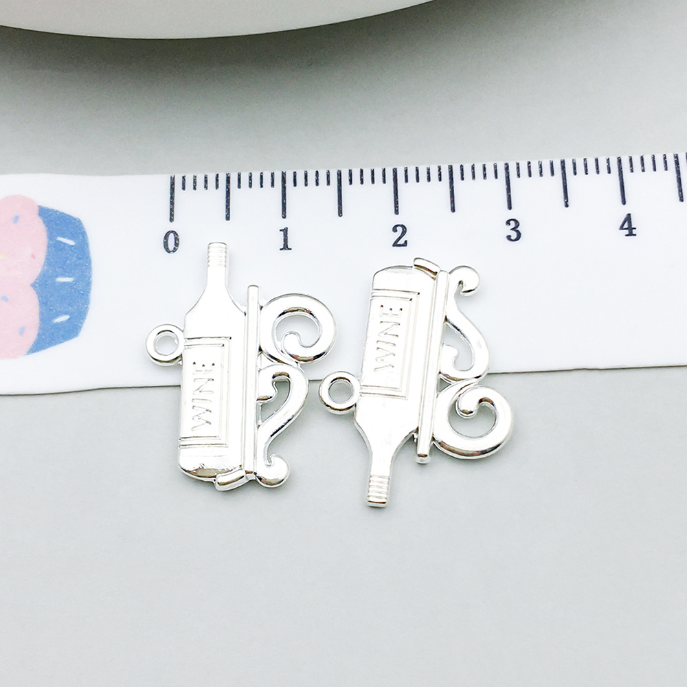 1 bright silver wine bottle 11*22mm-1.7g-20805