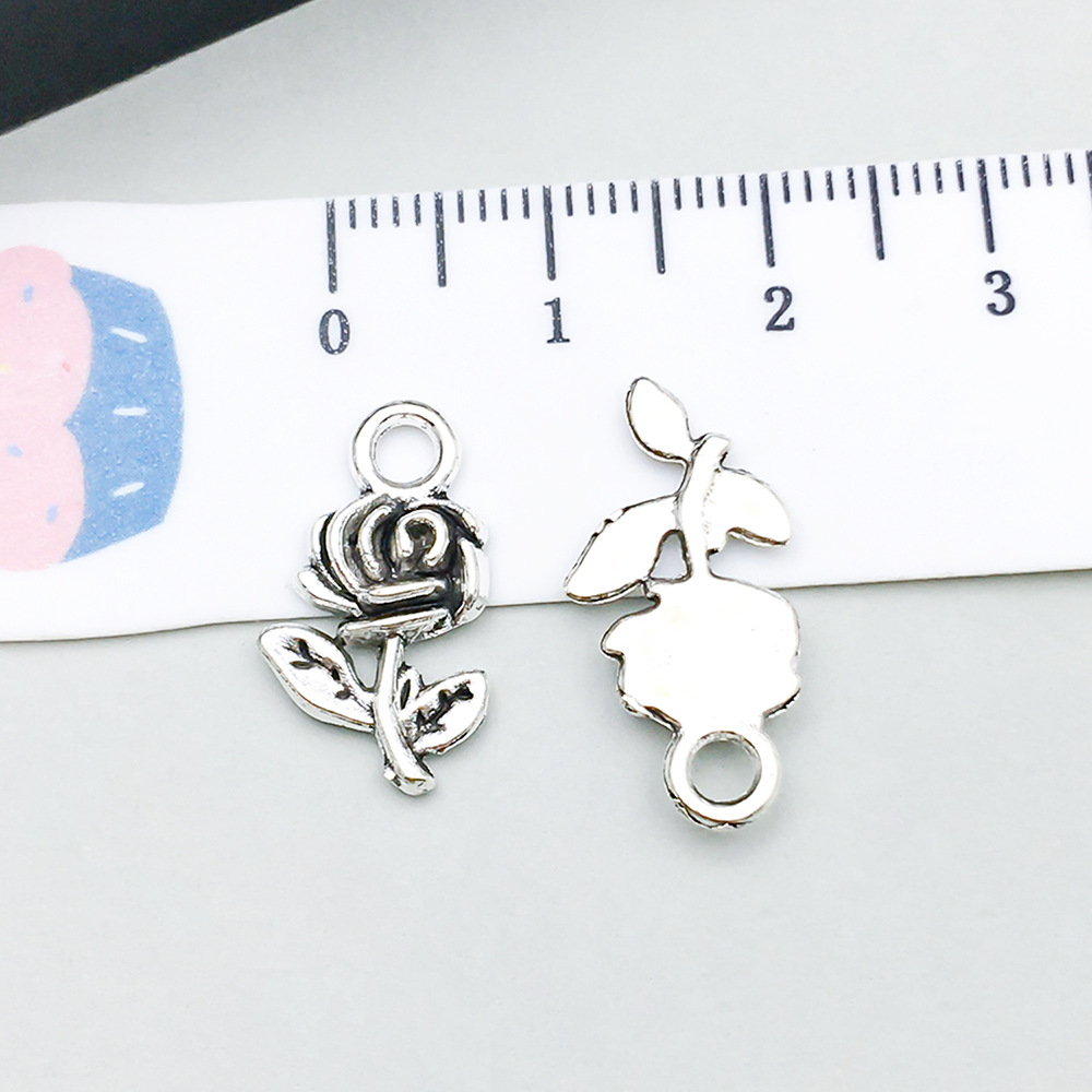 1 ancient silver rose 10*21mm-0.7g-15770