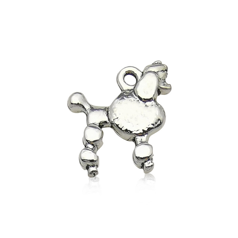 1 ancient silver poodle 13x12mm-11258/1.3g
