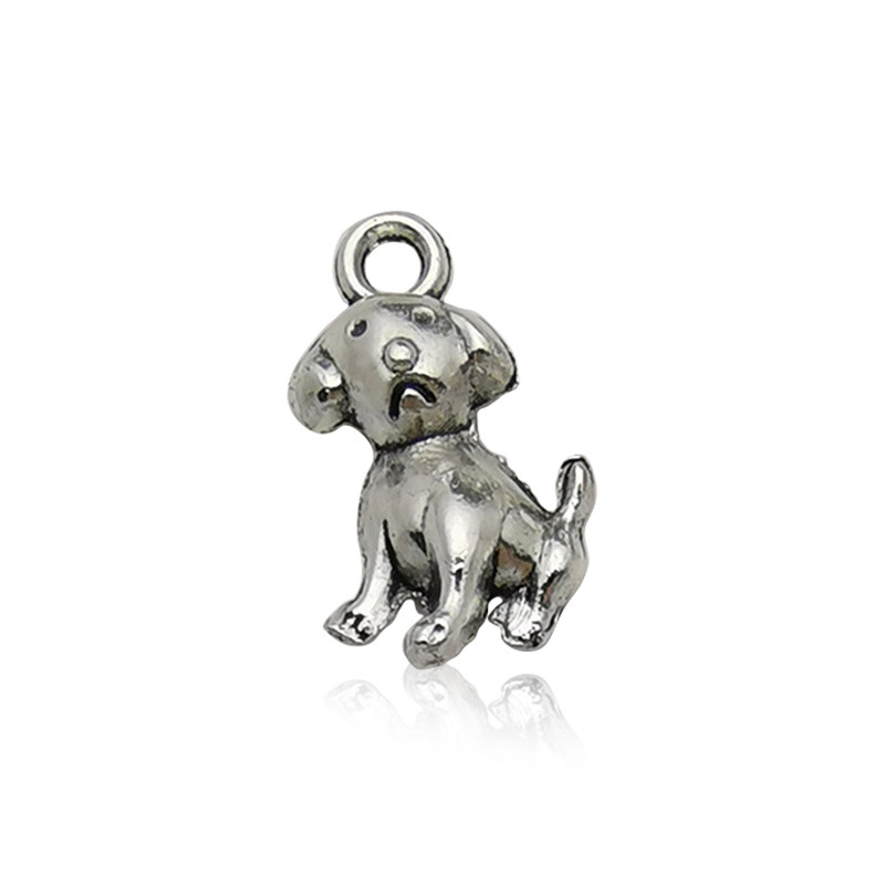 1 ancient silver puppy 8x15mm-11314/0.6g