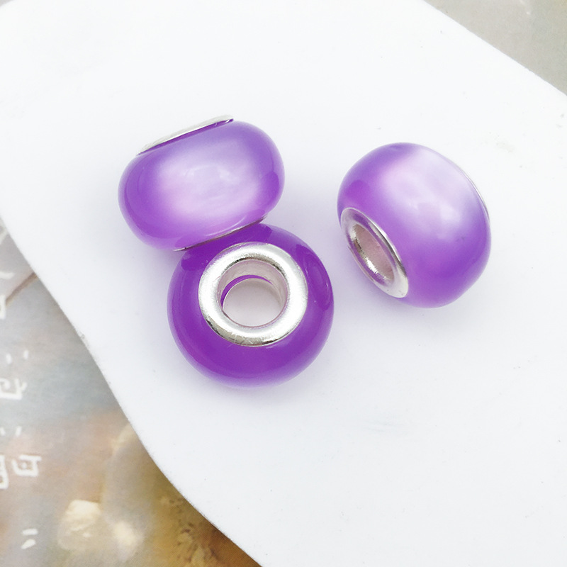1 13143-purple cat's eye beads 9*13 hole 5mm
