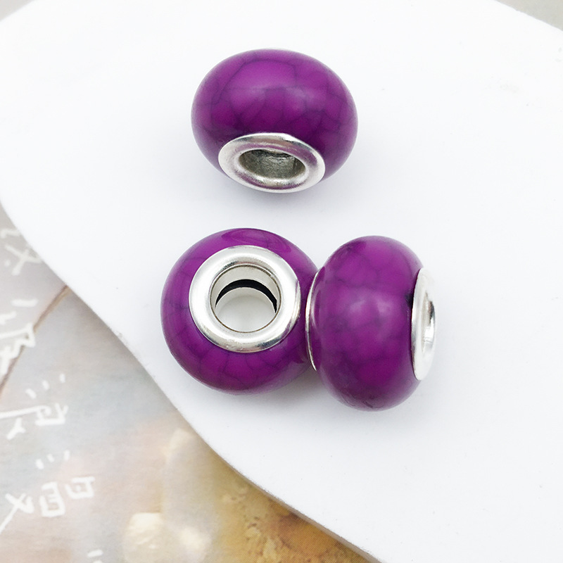 1 13150-purple marble beads 9*13 holes 5mm