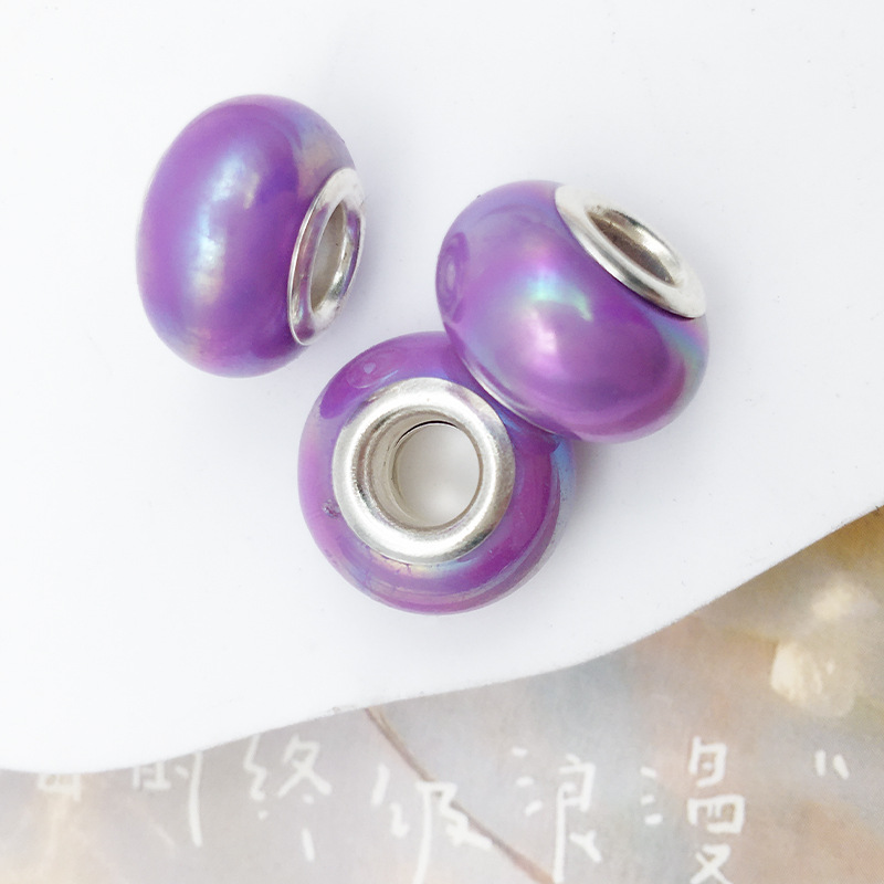 1 14914-purple large hole beads 9*13 hole 5mm