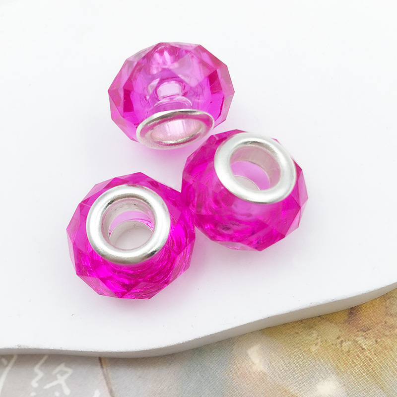 1 15737-rose red face bead 9*13 hole 5mm