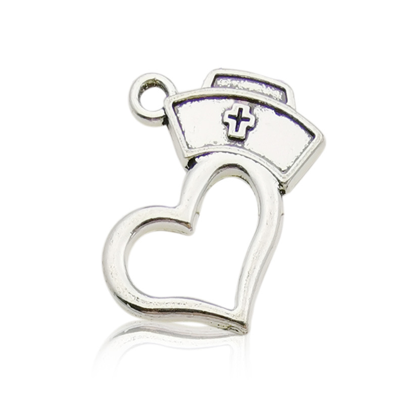 1 ancient silver nurse love cap 23 × 20mm-10443/1.5g