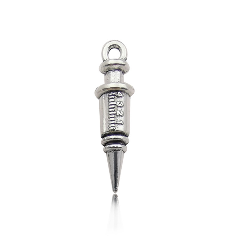 1 ancient silver medical syringe 6 × 24mm-10606/2.1g