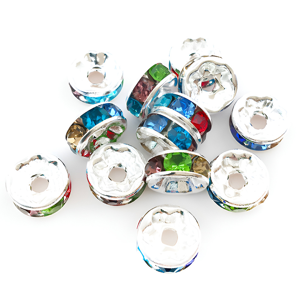 1 colored iron round drill spacer beads 8mm-14641-0.16g