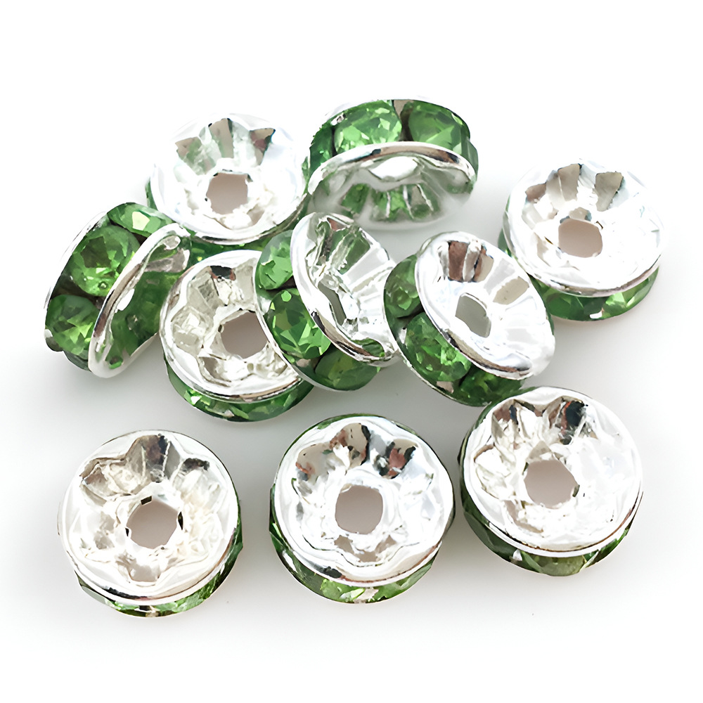 1 green iron round spot drill spacer bead 8mm-14646-0.25g