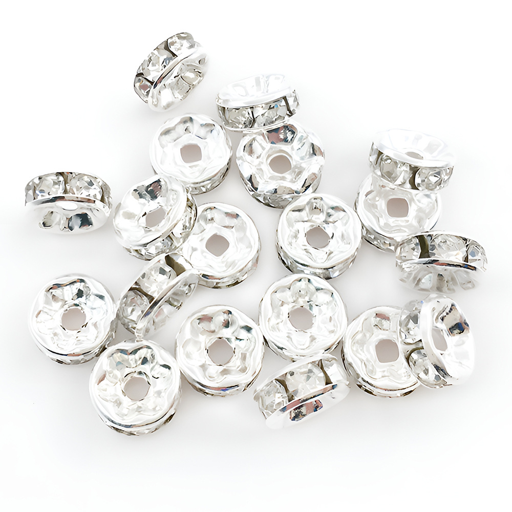 1 white iron round spot drill spacer bead 8mm-14647-0.25g