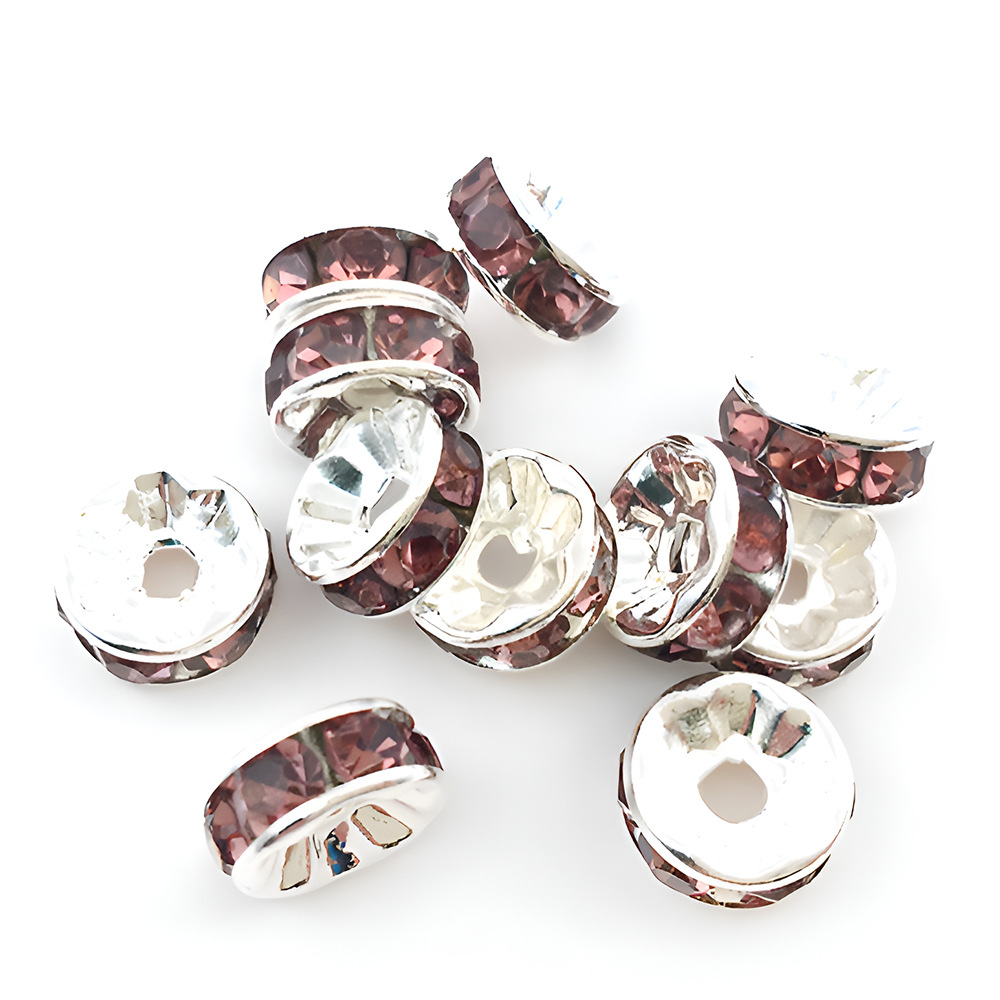 1 dark purple iron round point drill spacer bead 8mm-14651-0.25g