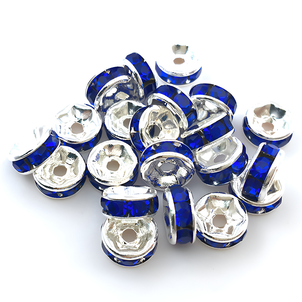 1 royal blue iron round spot drill spacer beads 6mm-14653-0.12g