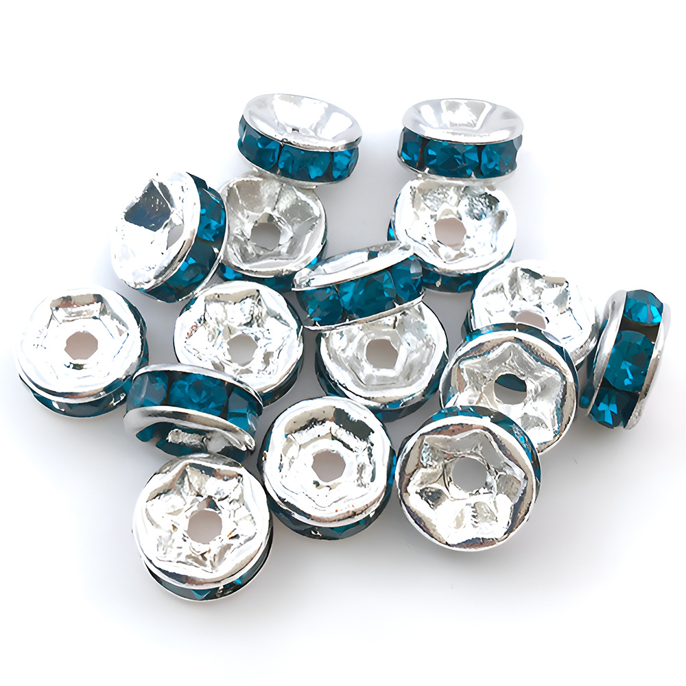 1 malachite green iron round point drill spacer beads 6mm-14654-0.12g