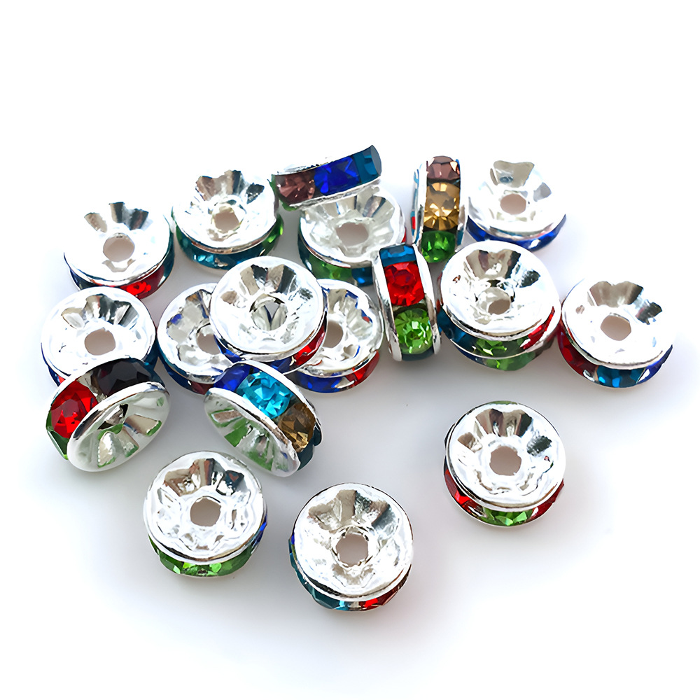 1 colored iron round dot drill spacer beads 6mm-14656-0.12g