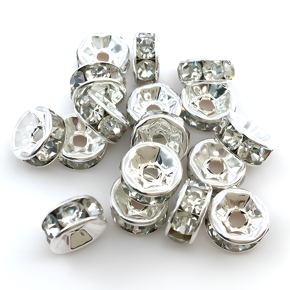 1 white iron round spot drill spacer bead 6mm-14659-0.12g