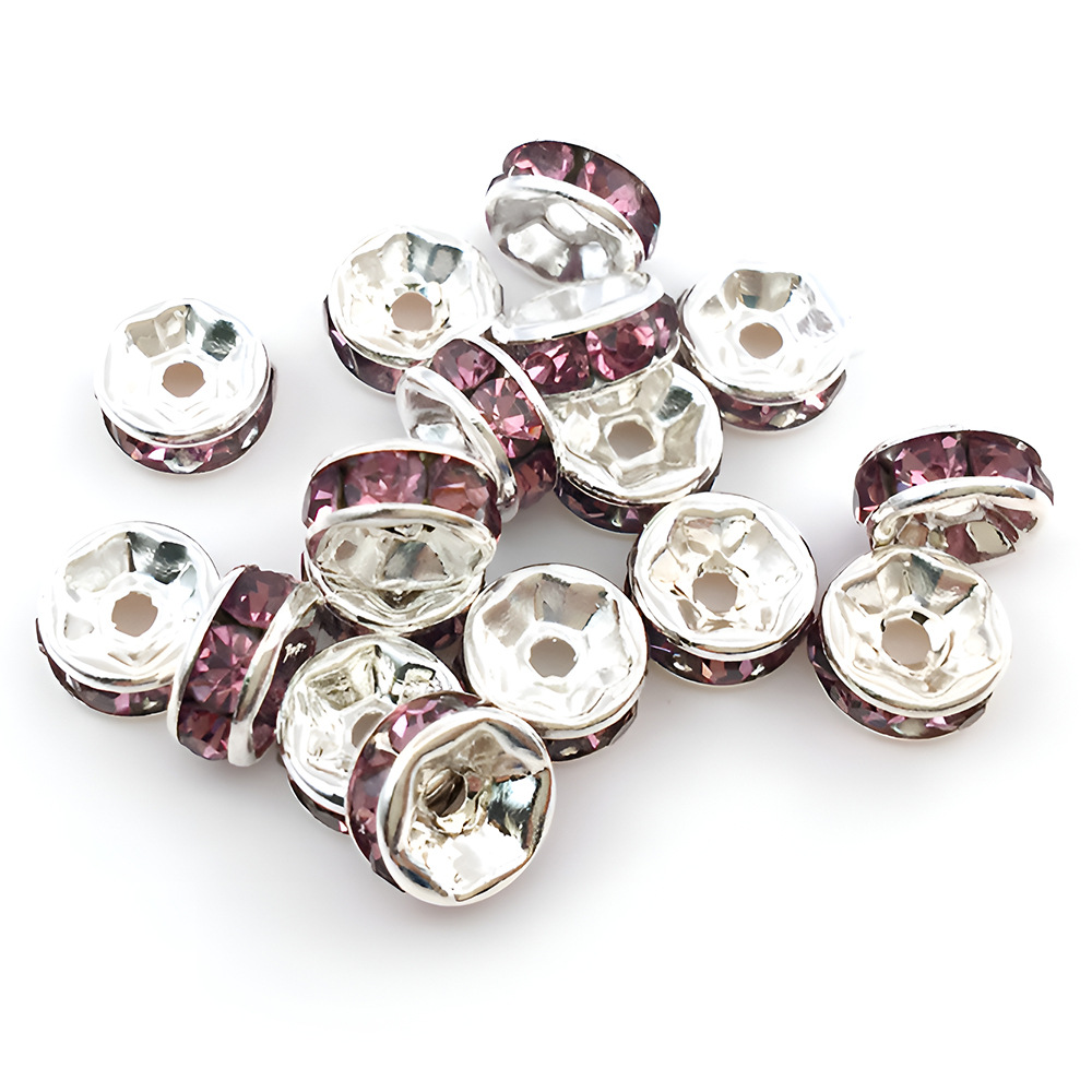 1 dark purple iron round spot drill spacer bead 6mm-14661-0.12g