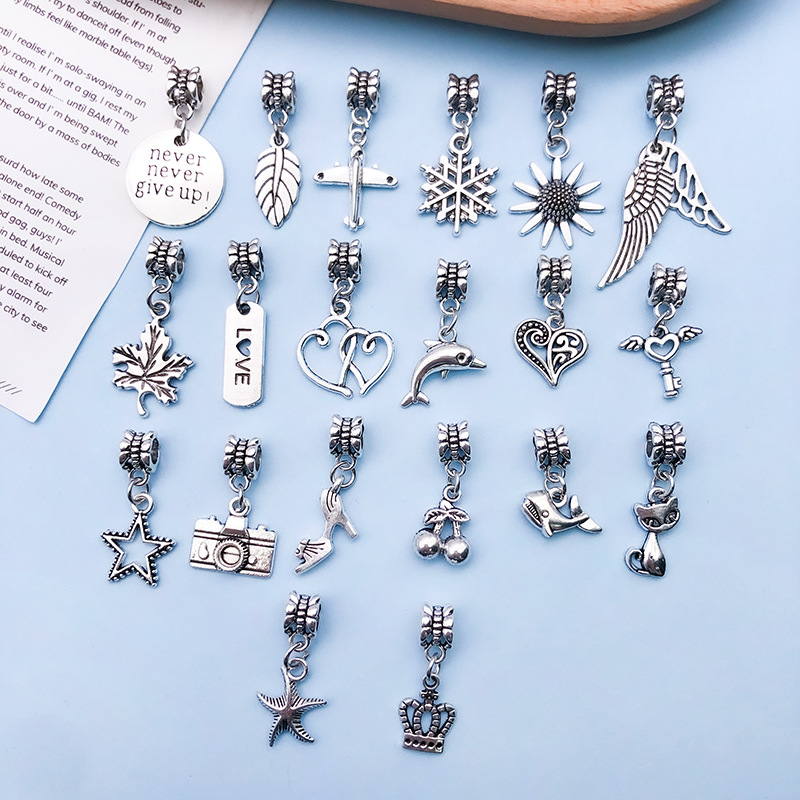 Sn84-20pcs ancient silver handmade pendants, 1 each (37g)