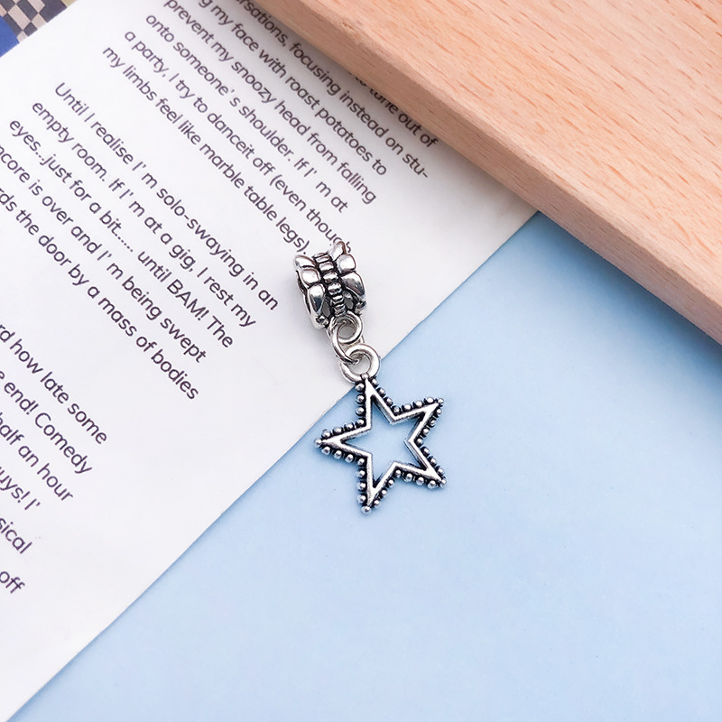 1 ancient silver hollow five-pointed star 15x29mm-11466/1.32g