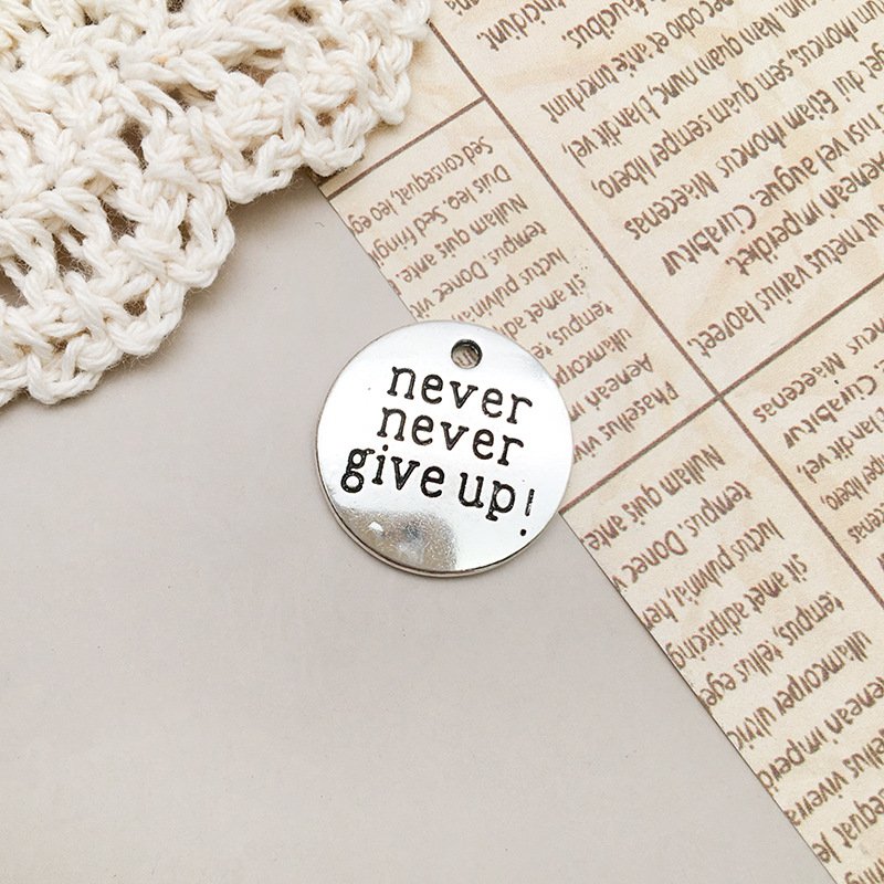 1 letter never give up19X9mm-2492/2.7g