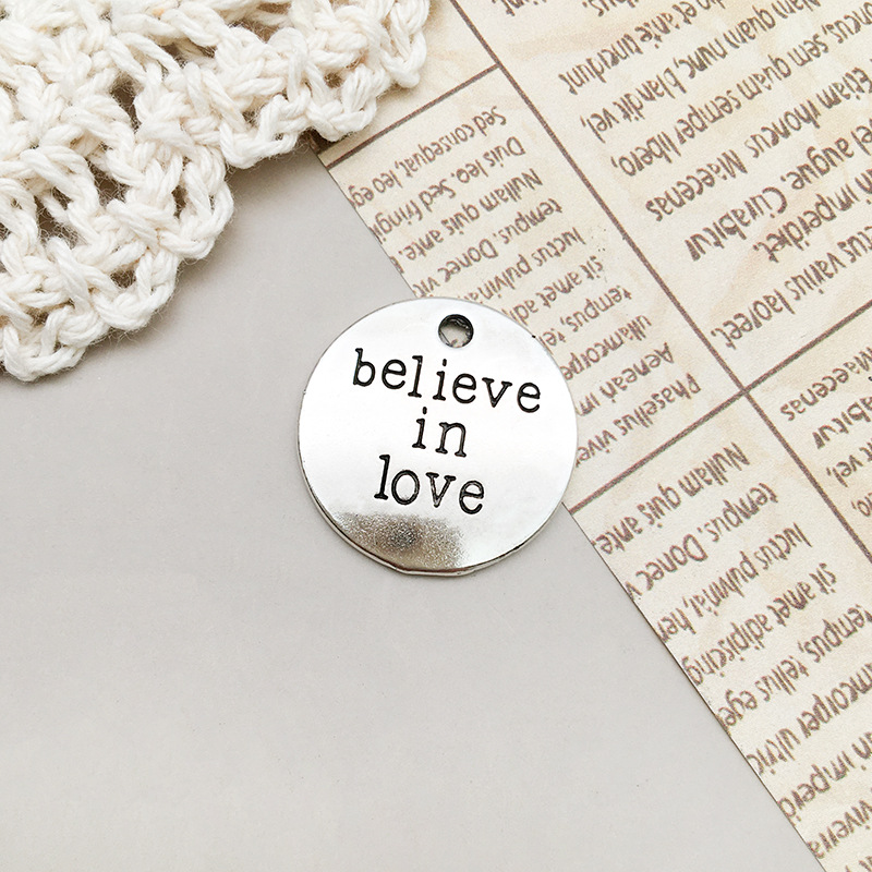 1 letter believe in love19x19mm-2493/2.6g