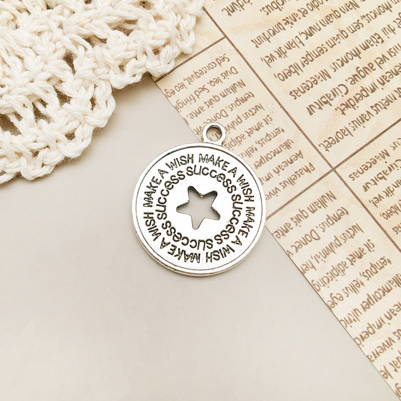 1 ancient silver letters make a wish22x26mm-10909/3.1g