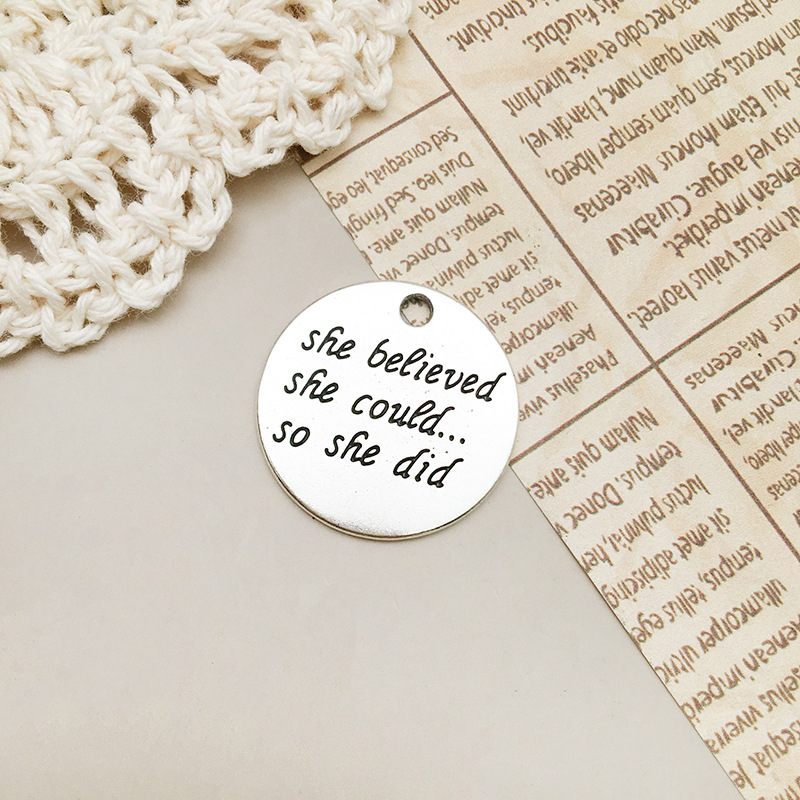 1 ancient silver letter she believed21x22mm-10916/3g