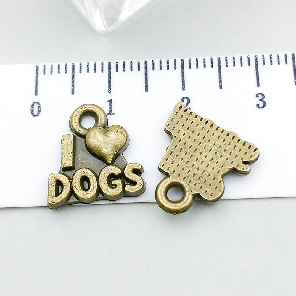 1 ancient green love letter 13*13mm-1.3g-20570