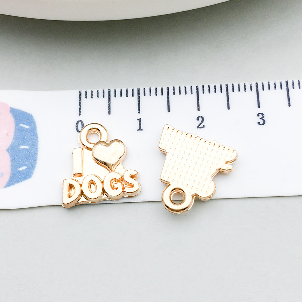 1 kc gold letter dog sign 13*13mm-1.3g-20519