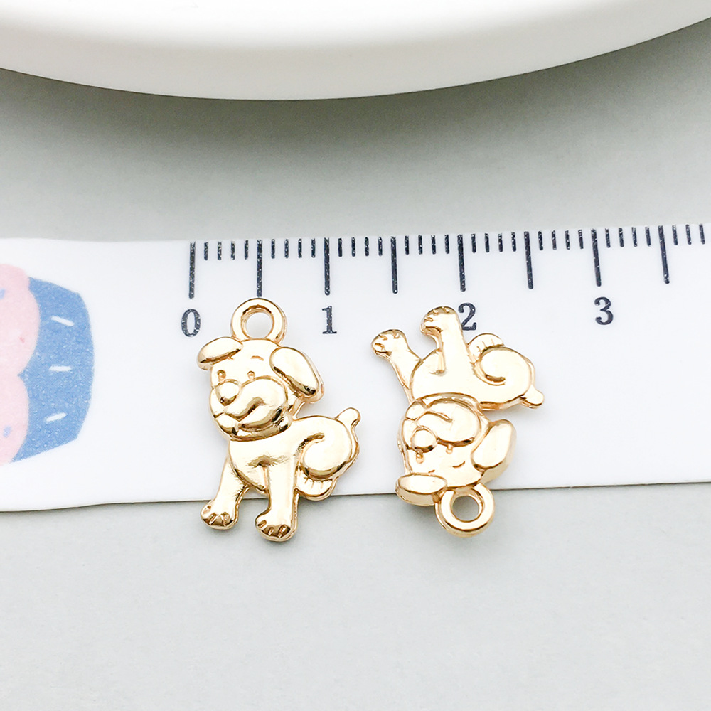 1 kc gold smiley dog 17*11mm-1.2g-20521