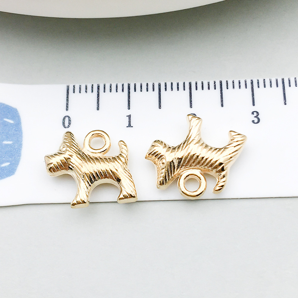 1 kc gold long-haired dog 13*13mm-1.6g-20523