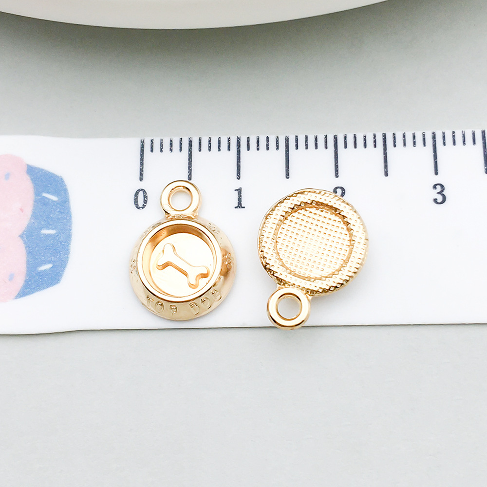 1 kc gold bone dog bowl 14*11mm-1g-20532