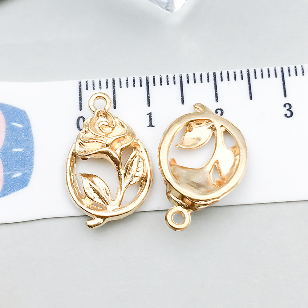 1 kc gold hollow rose 18*12mm-1.2g-20504