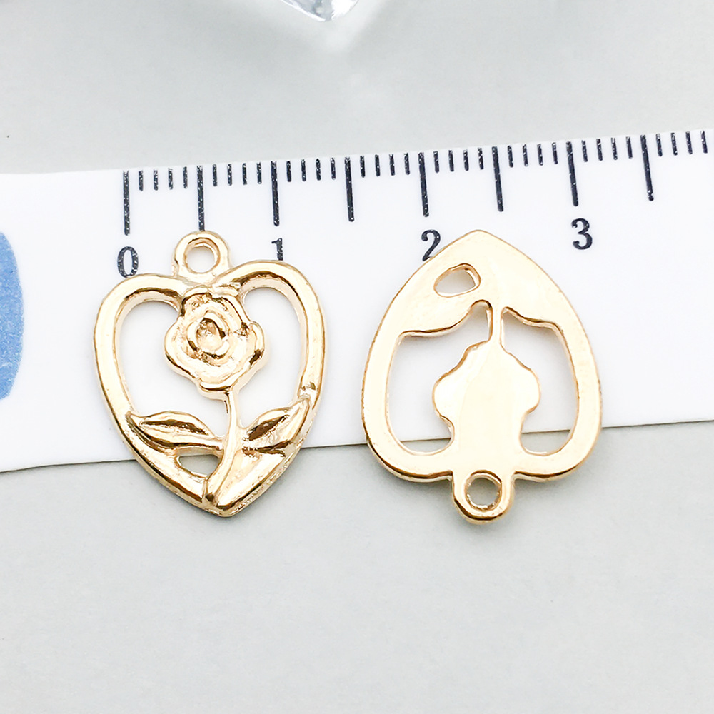 1 kc gold heart-shaped rose 19*15mm-1.3g-20513