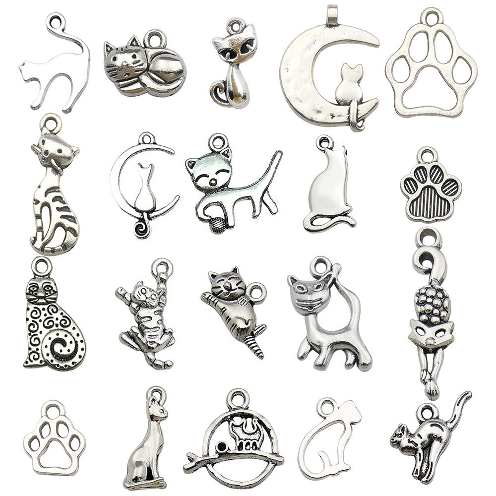 Mix 20pcs ancient silver cats series-20.5g-sn839