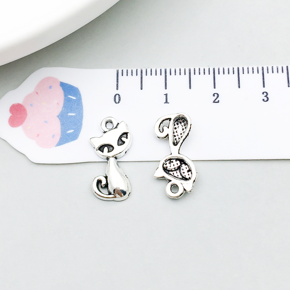 1 ancient silver cat 11*17mm-0.7g-6153