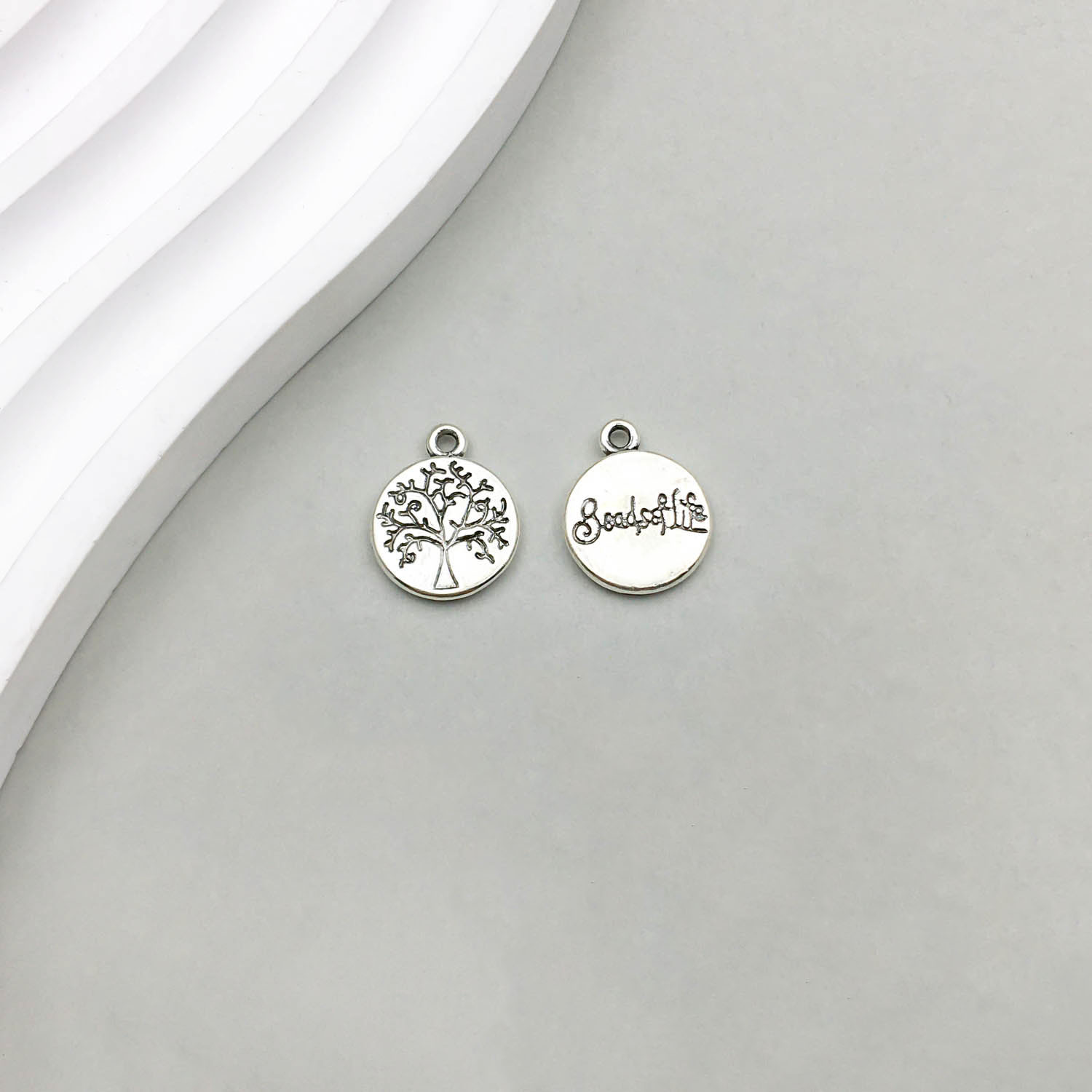 1 Ancient silver life tree 13*16mm-1.3g-11654