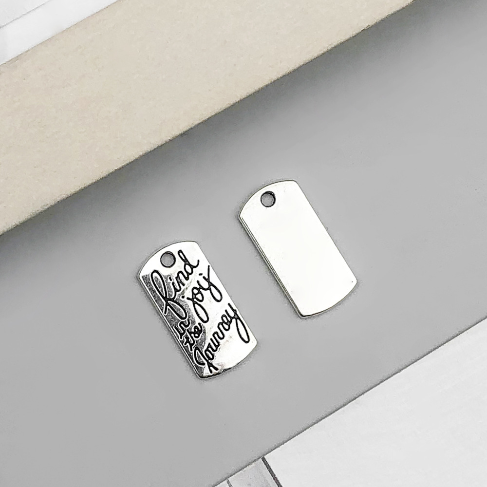 1 ancient silver kindjoy letter card 10*20mm-1.7g-8991