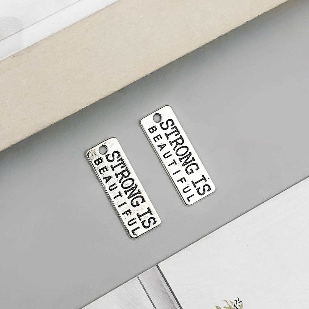 1 ancient silver strong letter card 10*27mm-1.7g-9006