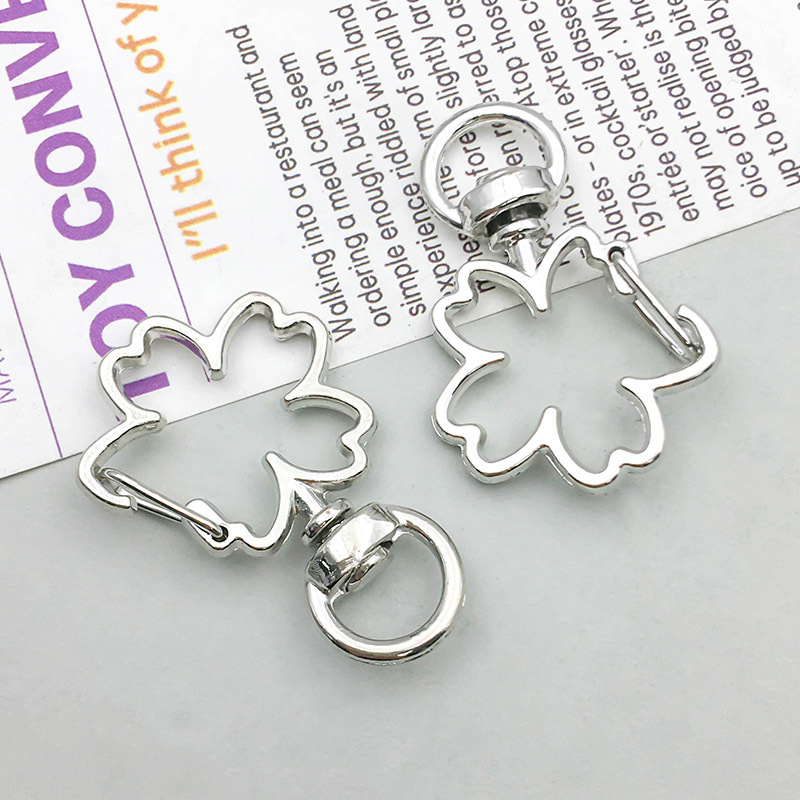 1 white k cherry blossom keychain dog buckle 24*35mm-3.6g-12838