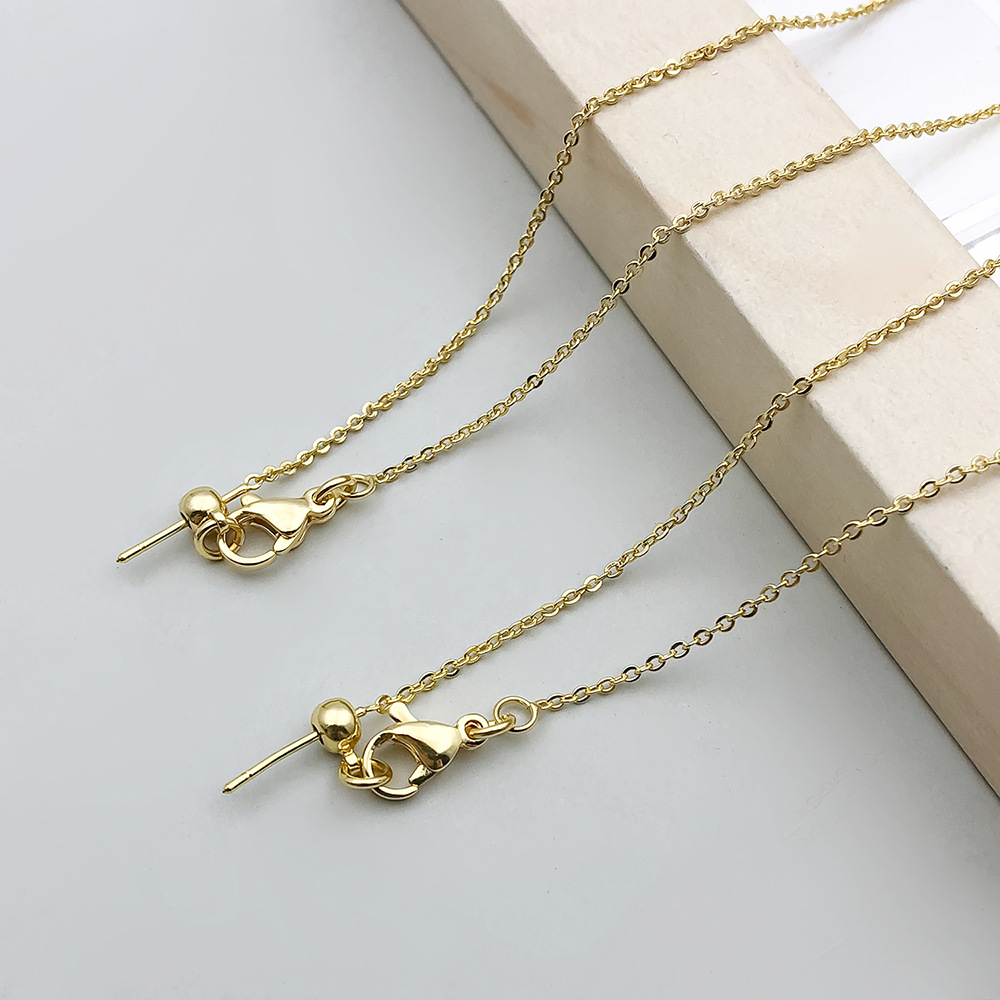 1 14k gold universal flat O necklace 46cm-2g-16955