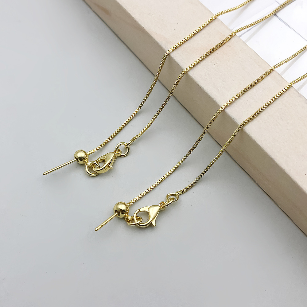 1 14k gold-plated copper universal box adjustment necklace 46cm-2g-16957