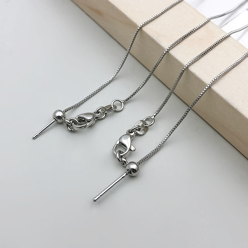 1 white gold copper plated box universal chain 46cm-2g-18812